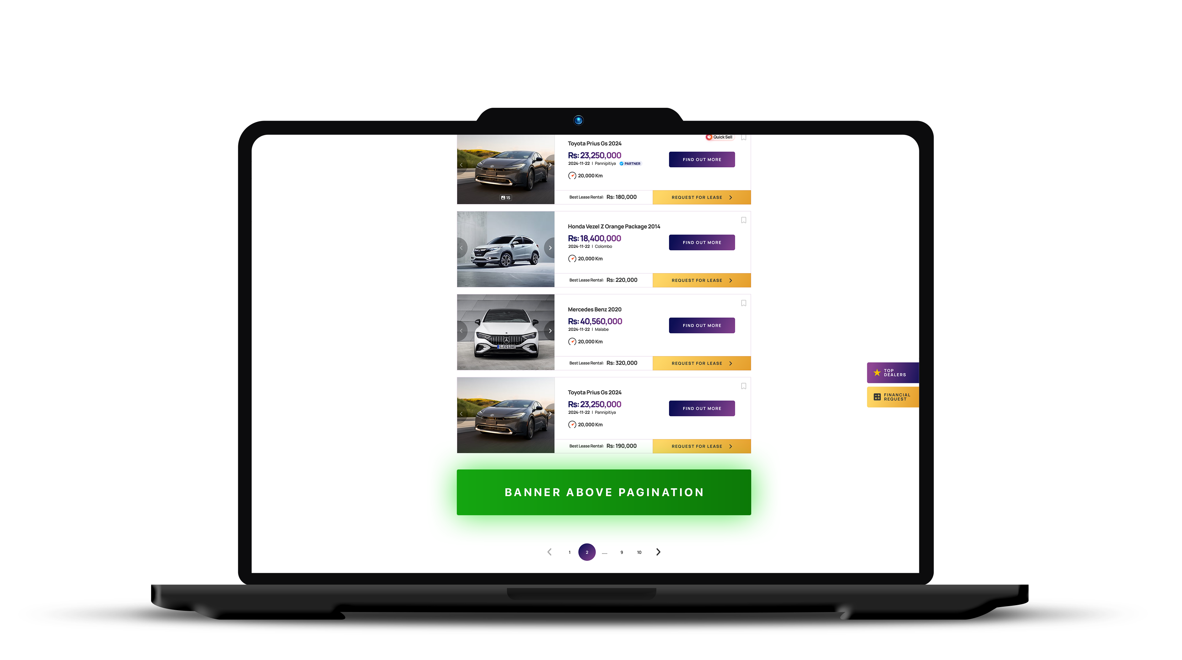 Banner Above Pagination